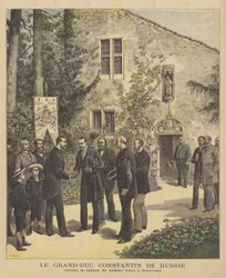 Grand Duke Konstantin of Russia visiting the house of Joan of Arc at Domremy